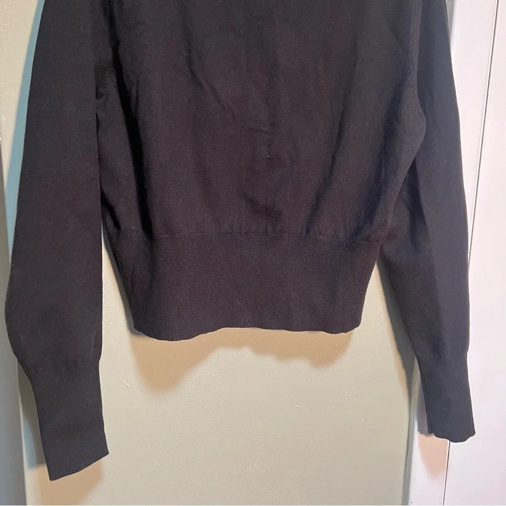 Fashion Nova Women's Plus Size 2X Cardigan Sweater Black Crewneck Cropped Button - Picture 8 of 11